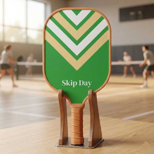 Retro Striped Green Pickleball Paddle (Creator Uploaded)