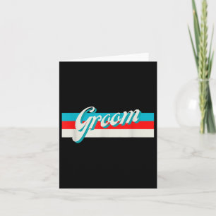 Retro Striped Groom Groomsmen Engaged Wedding Brid Card