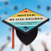 Retro Striped Hotter By One Degree Tropical Sunset