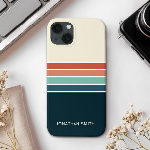 Retro Striped Pattern 70's 80's, Colorful iPhone 13 Case