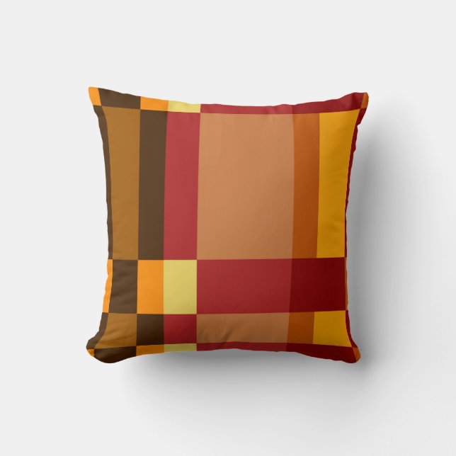 Retro Striped Pattern Pillow (Front)