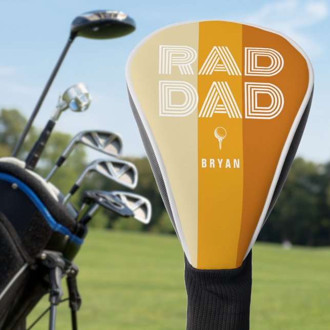 Retro Striped Rad Dad Golf Head Cover (Retro Striped Rad Dad Golf Head Cover
)