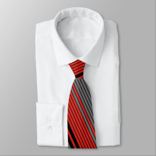 Retro striped red, grey, black ties