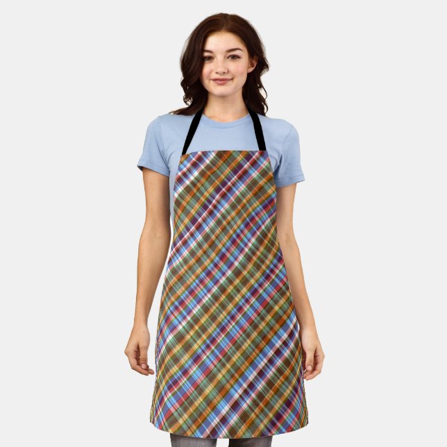 Retro Striped Seamless Pattern Apron (Worn)