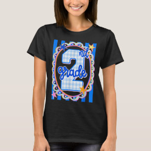 Retro striped second grade teacher 2nd grade back T-Shirt