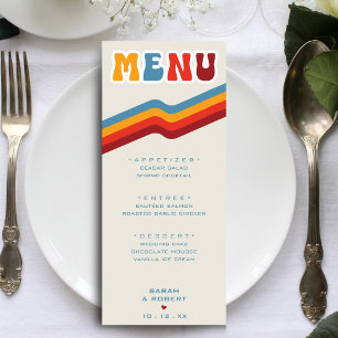 Retro Striped Wedding Reception Menu