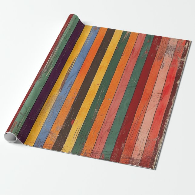 Retro Striped Wrapping Paper (Unrolled)