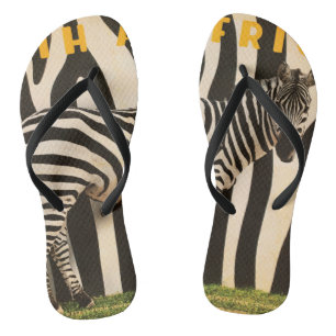 retro striped zebra flip flop thongs