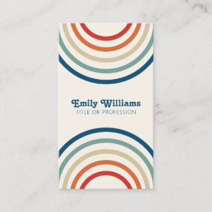Retro Stripes 70s 80s Business Card