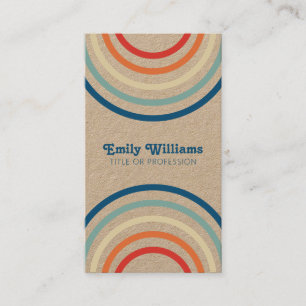 Retro Stripes 70s 80s Kraft Business Card