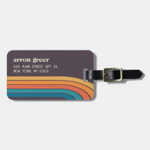 Retro Stripes 70's 80s  Luggage Tag