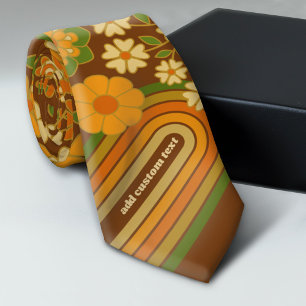 Retro Stripes and Funky Flowers with Custom Name Tie