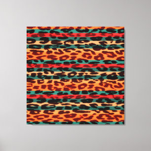 Retro Stripes Animal Print Fur Of Leopard