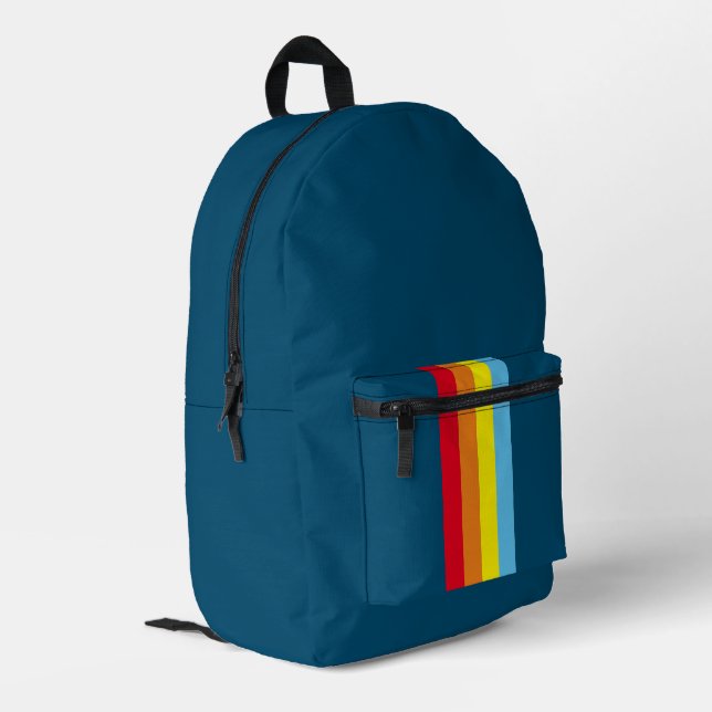 Retro Stripes Backpack (Navy Blue Multi) (Back Corner Left)