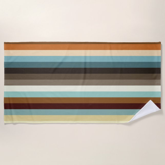 Retro Stripes Beach Towel (Front)