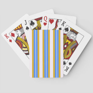 Retro Stripes - Blue Yellow Playing Cards