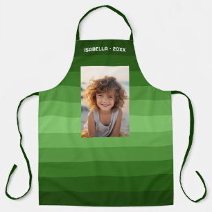 Retro Stripes - Christmas Green - Simple Photo Apron