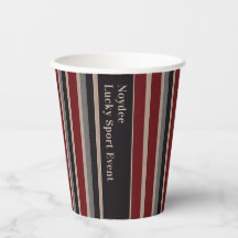 Retro Stripes Classic Dark Red Blue Beige