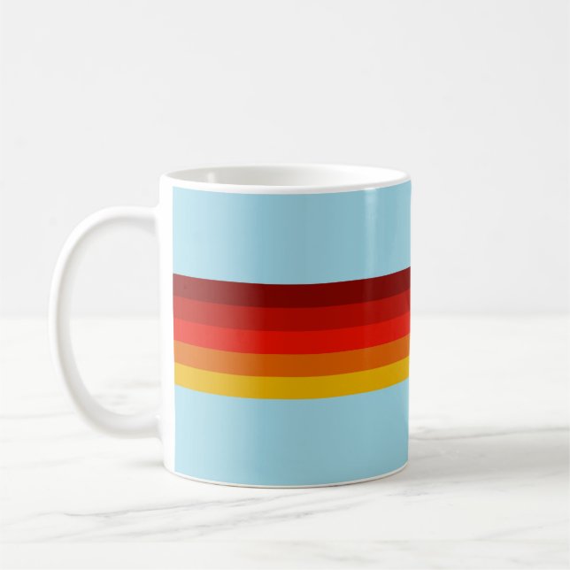 Retro Stripes Colourful Striped 70s 80s Design Coffee Mug (Left)