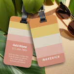 Retro Stripes Coral Orange Simple Sans Serif Name Luggage Tag<br><div class="desc">Rugby Stripes - A preppy pattern with bold stripes and a name. If your art still needs to be adjusted,  click on the Customise This button. This will take you to a design area where you can move things around and even change colours!</div>