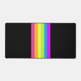 Retro Stripes Desk Mat (Black & Neon Multi)