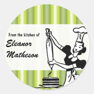 Retro Stripes "From the Kitchen" sticker