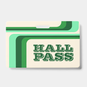 retro stripes hall pass for teachers lanyard badge ID badge