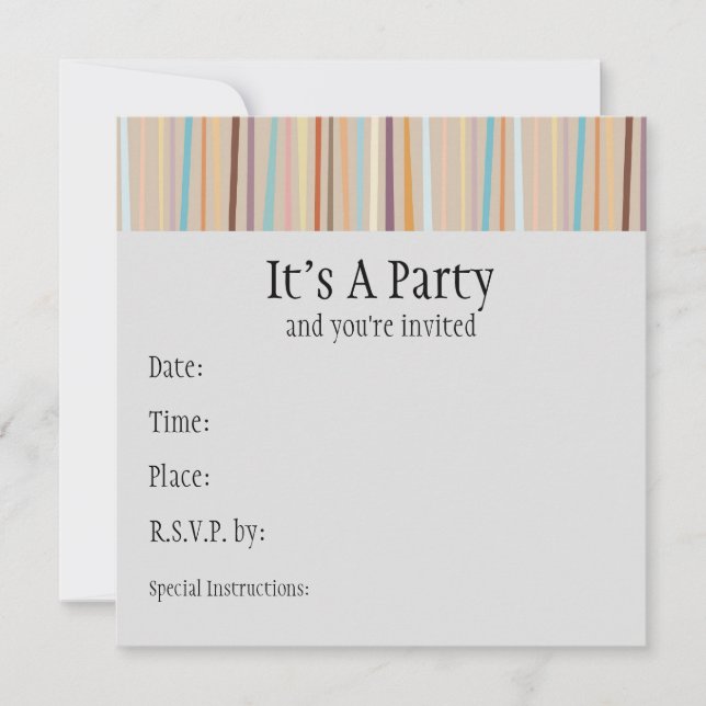 Retro Stripes Invitation (Front)