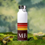 Retro Stripes Monogram Water Bottle<br><div class="desc">Retro Stripes Monogram Water Bottle Create your own personalised bottle with custom name initials</div>