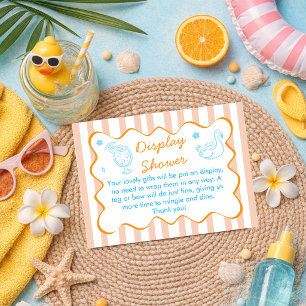 Retro Stripes No Wrap Shower Summer Baby Shower Enclosure Card