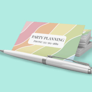 Retro Stripes Pastels Rainbow Minimalistic  Business Card