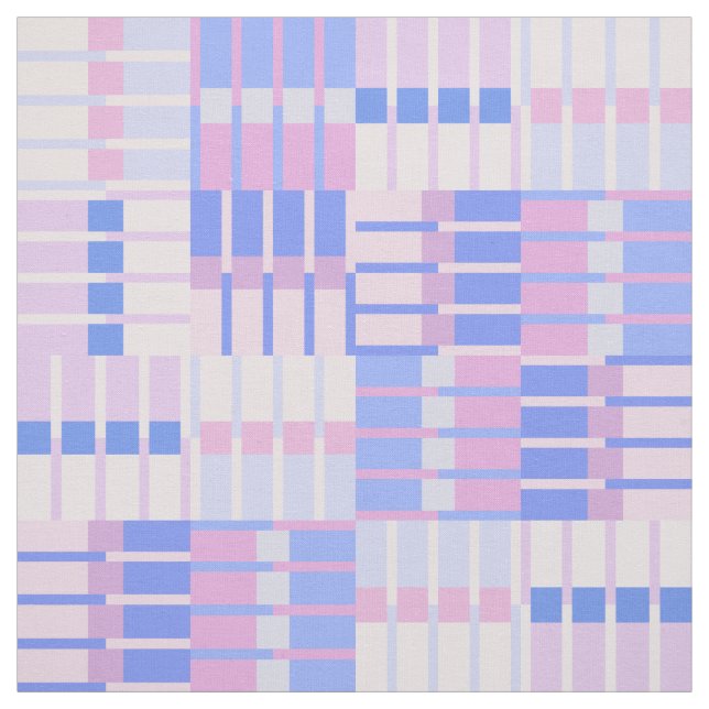 Retro Stripes Pattern - Blue and Pink Fabric (Swatch)