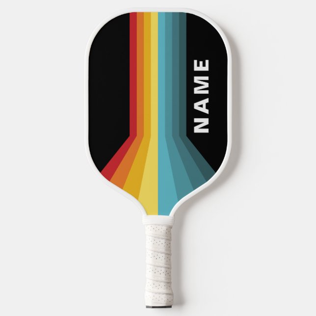 Retro Stripes Personalised  Pickleball Paddle (Front)