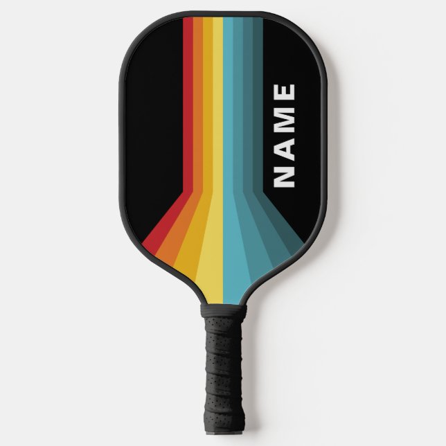 Retro Stripes Personalised  Pickleball Paddle (Front)