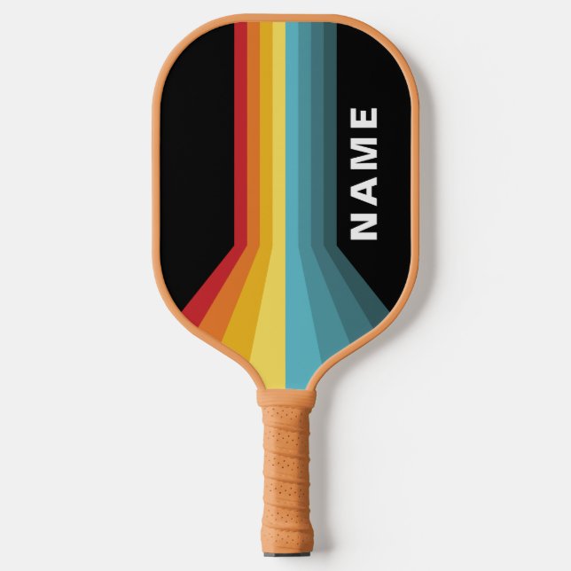 Retro Stripes Personalised  Pickleball Paddle (Front)