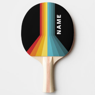 Retro Stripes Personalised  Ping Pong Paddle