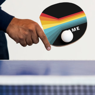 Retro Stripes Personalised  Ping Pong Paddle