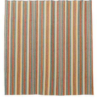 Retro stripes shower curtain