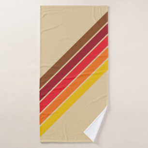 Retro Stripes Striped Pattern Bath Towel