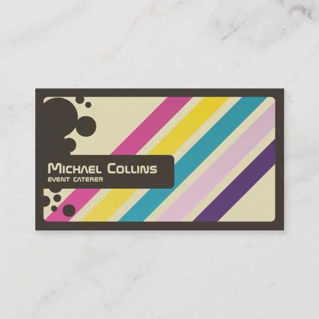 Retro Stripes - Style 6 Business Card (Front)