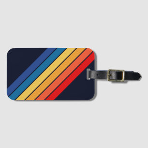 Retro Stripes Stylish Lines Striped 70s 80s Design Luggage Tag