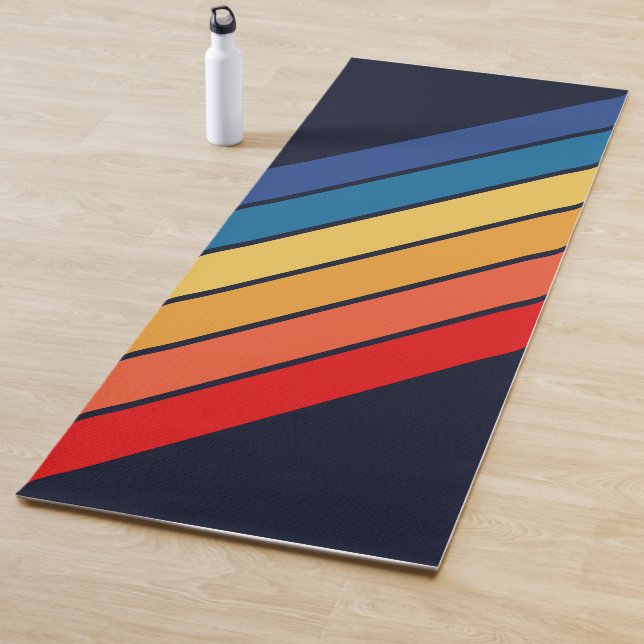 Retro Stripes Stylish Lines Striped 70s 80s Design Yoga Mat (In Situ)