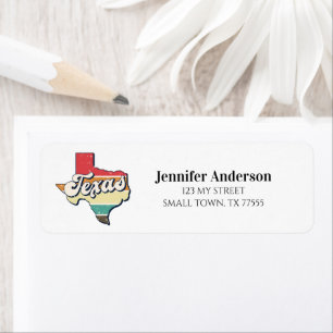 Retro Stripes Texas State Flag Label