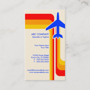 retro stripes travel business card