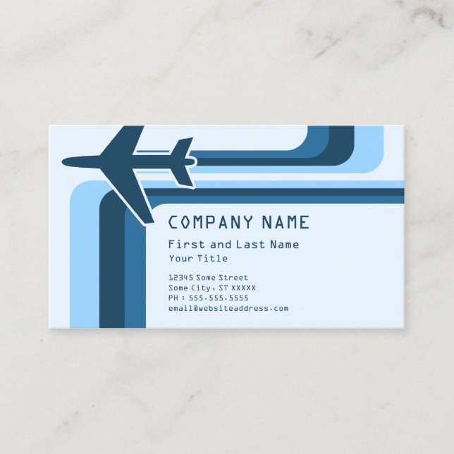 retro stripes travel business card (Front)