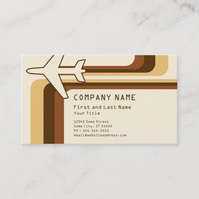 retro stripes travel business card (Front)
