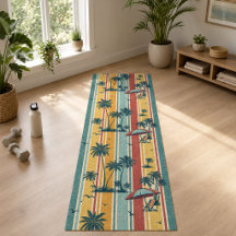 Retro Stripes Tropical Palm Trees