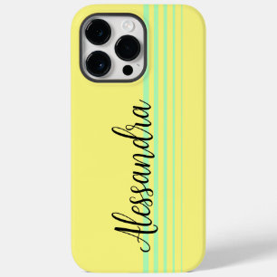 Retro Stripes Yellow and teal Case-Mate iPhone 14 Pro Max Case