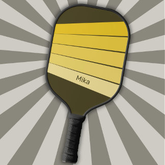 Retro Stripes Yellow Monochromatic Colours Pickleball Paddle