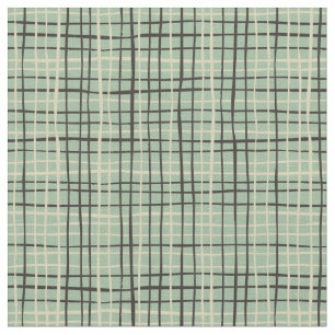 Retro stripped art l Sage green Fabric